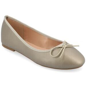 Journee Collection Women's Vika Slip On Ballet Dress Flats, Pewter Size 9M